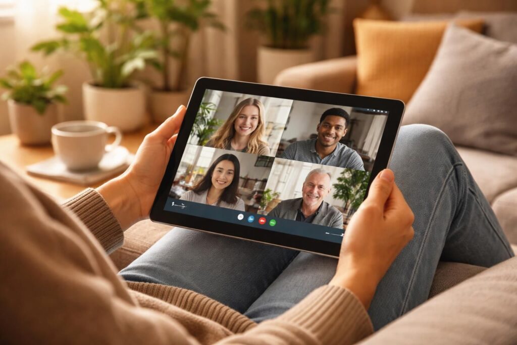 découvrez comment une tablette windows 11 transforme vos rendez-vous à distance avec une visioconférence fluide et conviviale qui maintient une ambiance détendue.